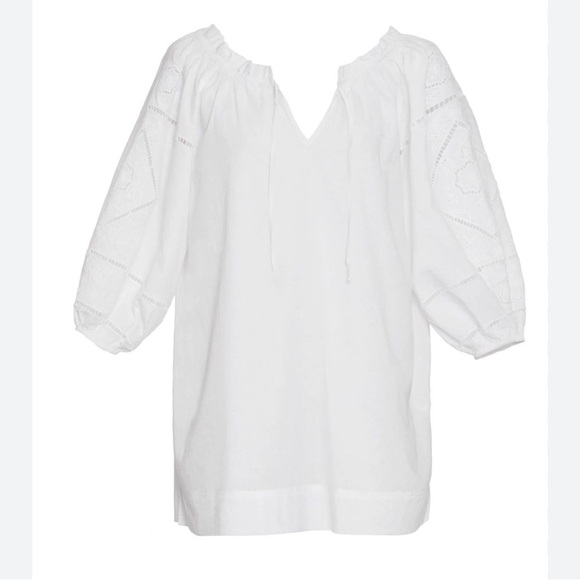 Ralph Lauren-Boho 100% cotton embroidered white tunic.Size Large - Picture 3 of 14